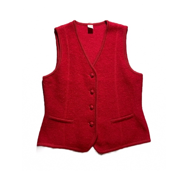 Lands' End Jackets & Blazers - VINTAGE 80’S LANDS END WOOL VEST WOMENS PETITE 10